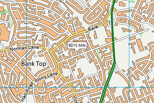 BD10 8AN map - OS VectorMap District (Ordnance Survey)