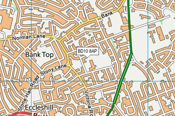 BD10 8AP map - OS VectorMap District (Ordnance Survey)