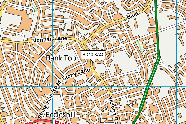 BD10 8AQ map - OS VectorMap District (Ordnance Survey)