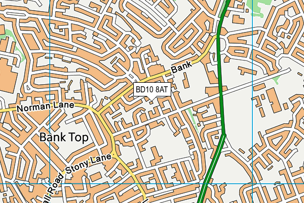 BD10 8AT map - OS VectorMap District (Ordnance Survey)