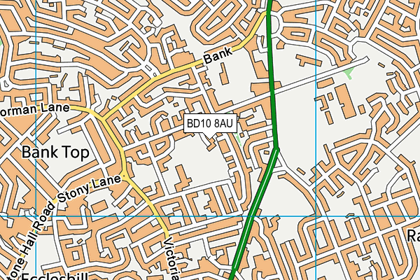 BD10 8AU map - OS VectorMap District (Ordnance Survey)