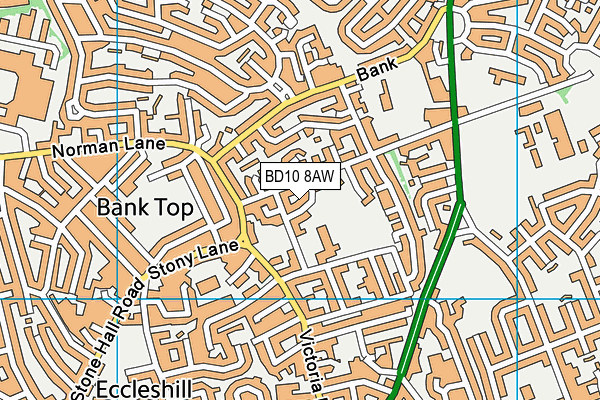 BD10 8AW map - OS VectorMap District (Ordnance Survey)