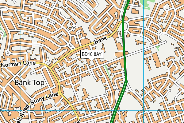 BD10 8AY map - OS VectorMap District (Ordnance Survey)