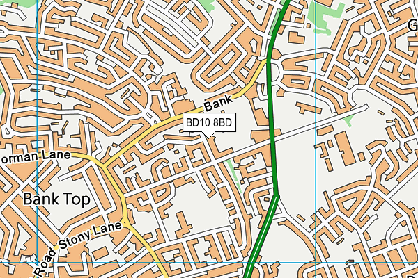 BD10 8BD map - OS VectorMap District (Ordnance Survey)