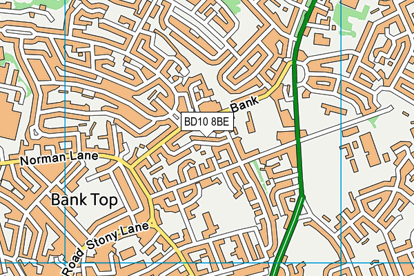 BD10 8BE map - OS VectorMap District (Ordnance Survey)