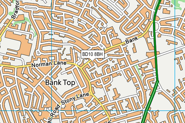 BD10 8BH map - OS VectorMap District (Ordnance Survey)