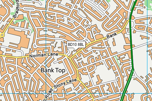 BD10 8BL map - OS VectorMap District (Ordnance Survey)