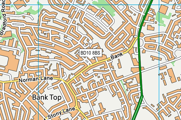 BD10 8BS map - OS VectorMap District (Ordnance Survey)