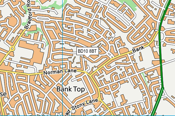 BD10 8BT map - OS VectorMap District (Ordnance Survey)