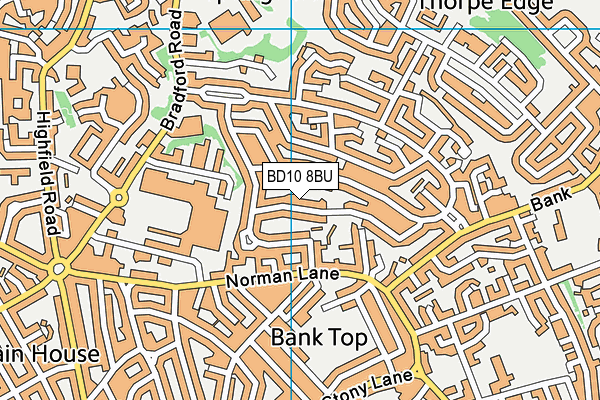 BD10 8BU map - OS VectorMap District (Ordnance Survey)