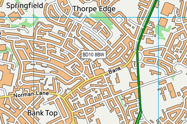 BD10 8BW map - OS VectorMap District (Ordnance Survey)