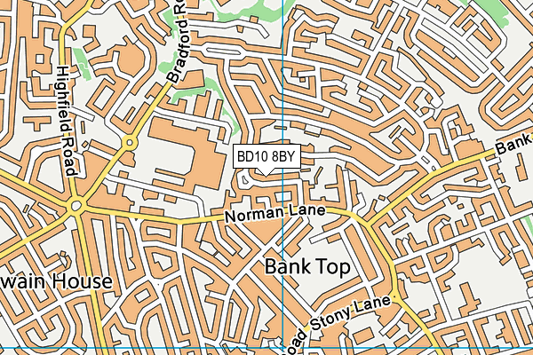 BD10 8BY map - OS VectorMap District (Ordnance Survey)