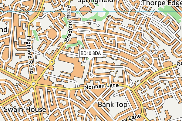 BD10 8DA map - OS VectorMap District (Ordnance Survey)