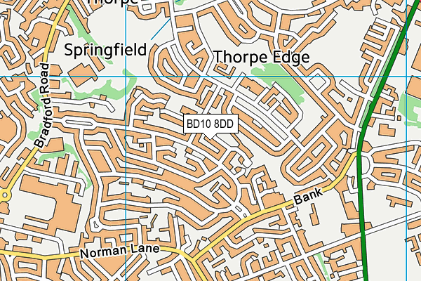 BD10 8DD map - OS VectorMap District (Ordnance Survey)