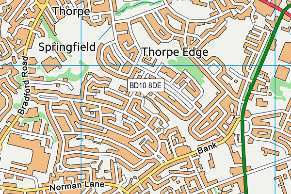 BD10 8DE map - OS VectorMap District (Ordnance Survey)