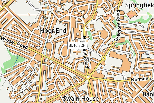 BD10 8DF map - OS VectorMap District (Ordnance Survey)