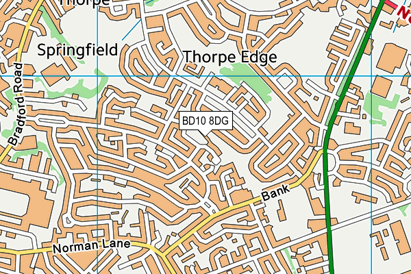 BD10 8DG map - OS VectorMap District (Ordnance Survey)