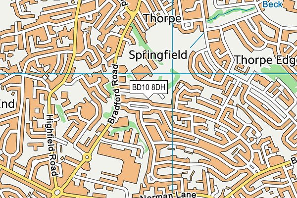 BD10 8DH map - OS VectorMap District (Ordnance Survey)