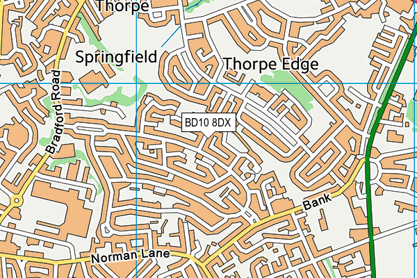 BD10 8DX map - OS VectorMap District (Ordnance Survey)