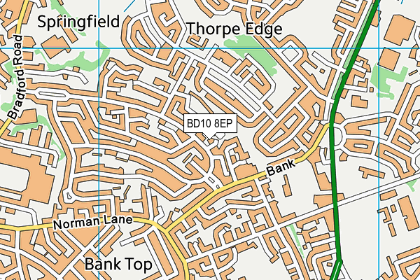 BD10 8EP map - OS VectorMap District (Ordnance Survey)