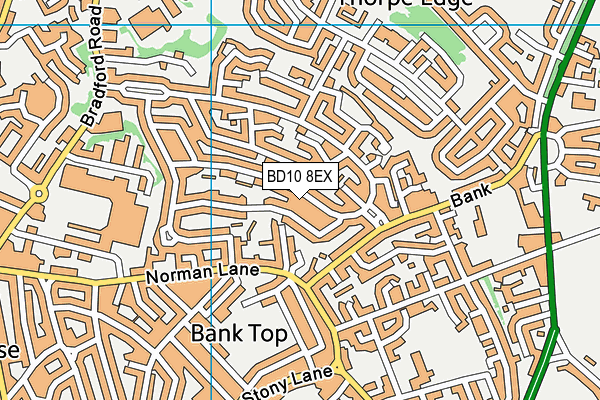 BD10 8EX map - OS VectorMap District (Ordnance Survey)