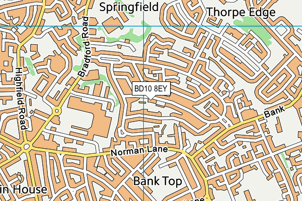 BD10 8EY map - OS VectorMap District (Ordnance Survey)