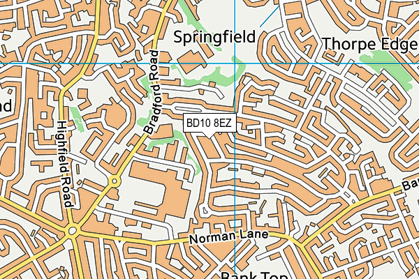 BD10 8EZ map - OS VectorMap District (Ordnance Survey)