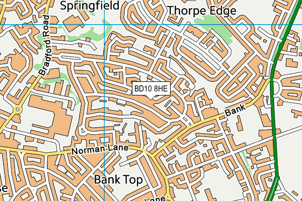 BD10 8HE map - OS VectorMap District (Ordnance Survey)