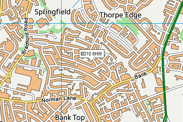 BD10 8HW map - OS VectorMap District (Ordnance Survey)