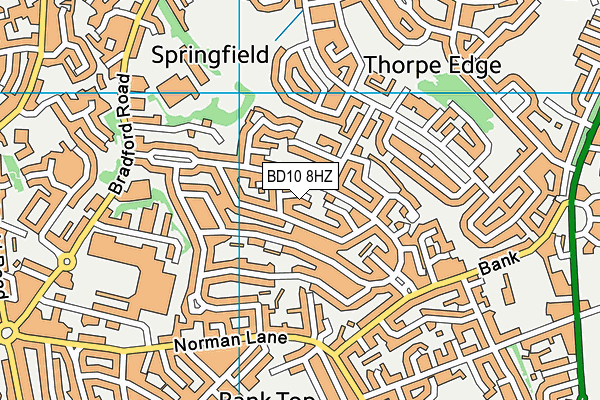 BD10 8HZ map - OS VectorMap District (Ordnance Survey)