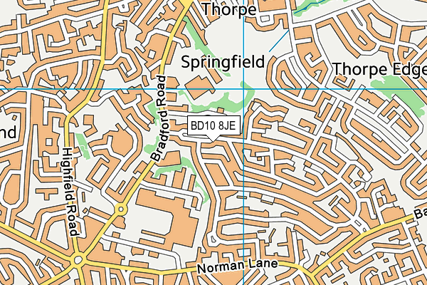 BD10 8JE map - OS VectorMap District (Ordnance Survey)