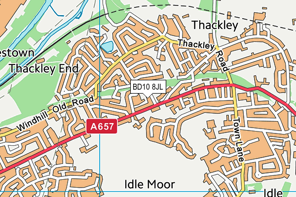 BD10 8JL map - OS VectorMap District (Ordnance Survey)