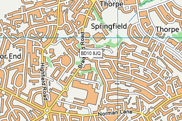 BD10 8JQ map - OS VectorMap District (Ordnance Survey)