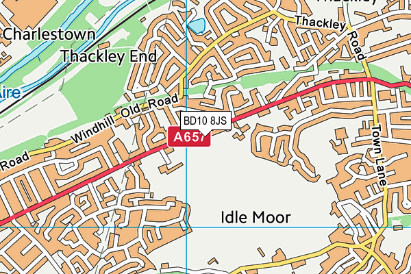 BD10 8JS map - OS VectorMap District (Ordnance Survey)