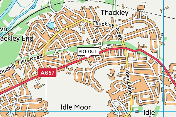 BD10 8JT map - OS VectorMap District (Ordnance Survey)