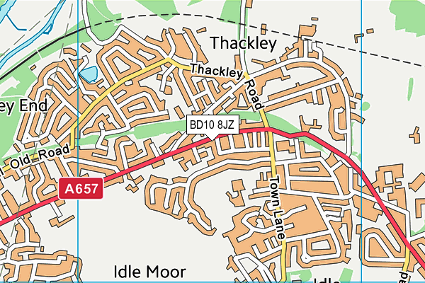 BD10 8JZ map - OS VectorMap District (Ordnance Survey)