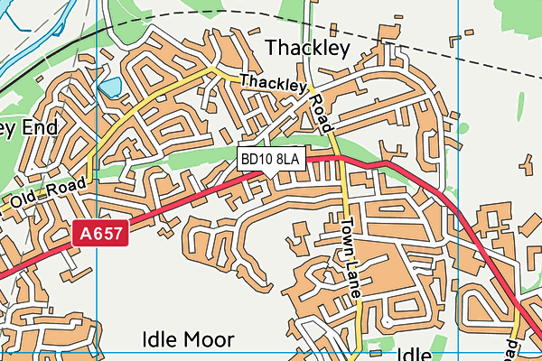 BD10 8LA map - OS VectorMap District (Ordnance Survey)