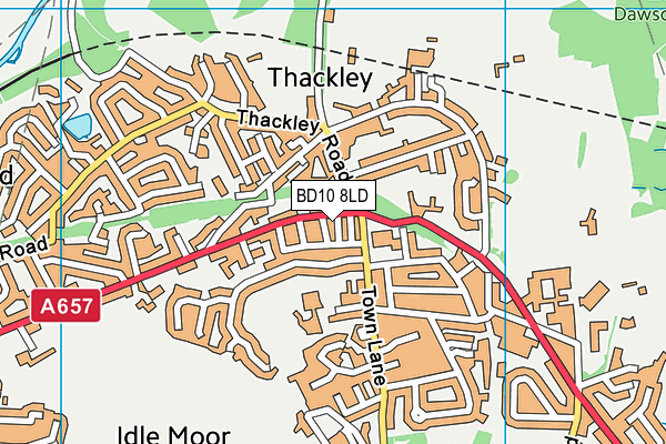 BD10 8LD map - OS VectorMap District (Ordnance Survey)