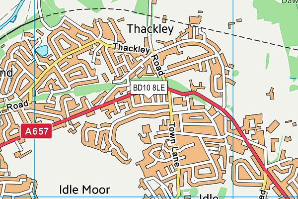 BD10 8LE map - OS VectorMap District (Ordnance Survey)