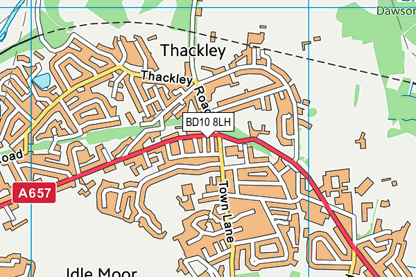 BD10 8LH map - OS VectorMap District (Ordnance Survey)