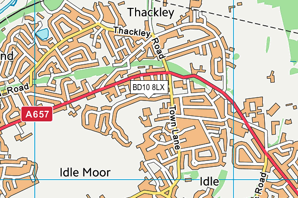 BD10 8LX map - OS VectorMap District (Ordnance Survey)