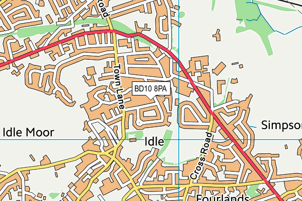 BD10 8PA map - OS VectorMap District (Ordnance Survey)