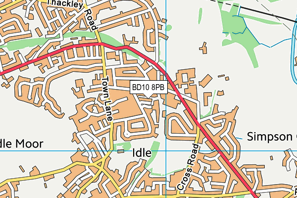 BD10 8PB map - OS VectorMap District (Ordnance Survey)