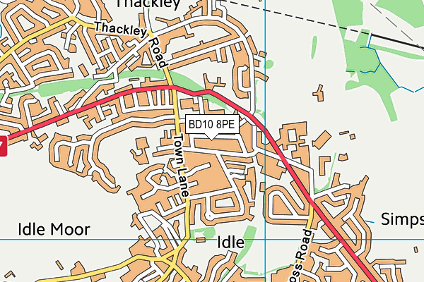 BD10 8PE map - OS VectorMap District (Ordnance Survey)