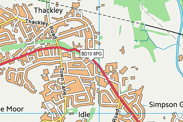 BD10 8PG map - OS VectorMap District (Ordnance Survey)