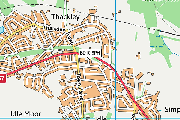 BD10 8PH map - OS VectorMap District (Ordnance Survey)