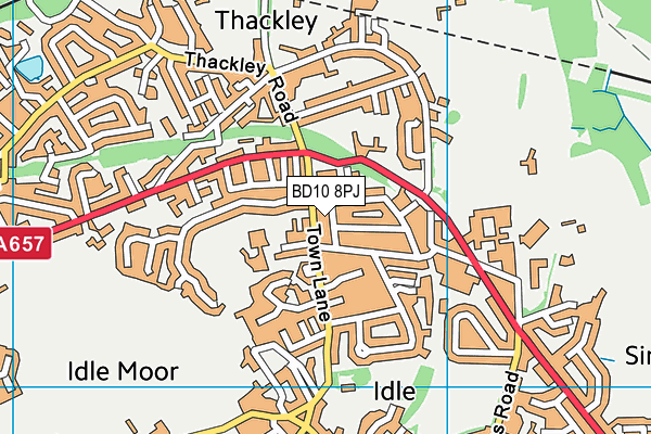 Thackley Primary School map (BD10 8PJ) - OS VectorMap District (Ordnance Survey)