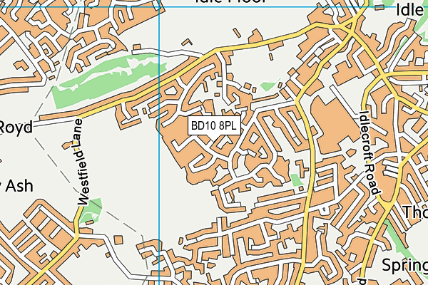 BD10 8PL map - OS VectorMap District (Ordnance Survey)