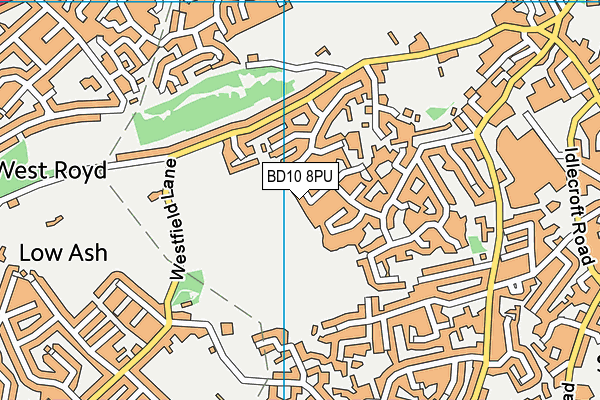 BD10 8PU map - OS VectorMap District (Ordnance Survey)