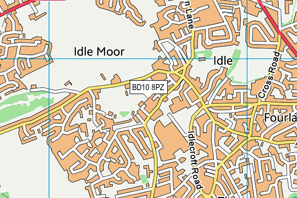 BD10 8PZ map - OS VectorMap District (Ordnance Survey)